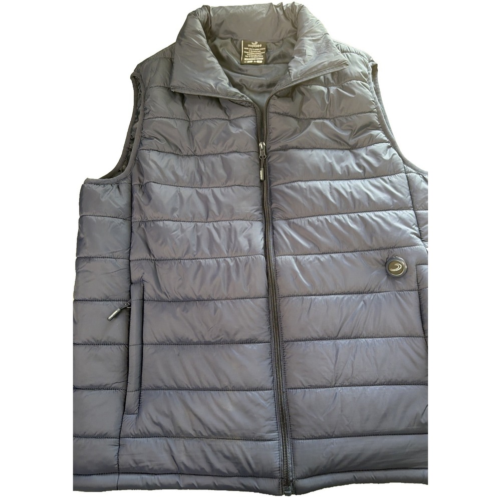 1A~ Uupalee NAVY Men's Med Heated Vest with Battery Pack & USB Charger